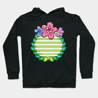 Watercolor Heart Flowers Frame Hoodie